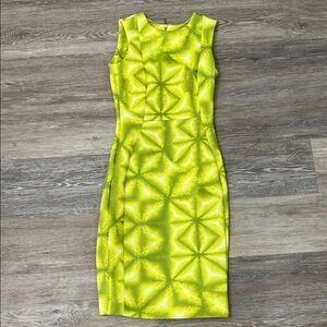Calvin Klein Yellow Geometric Midi Dress